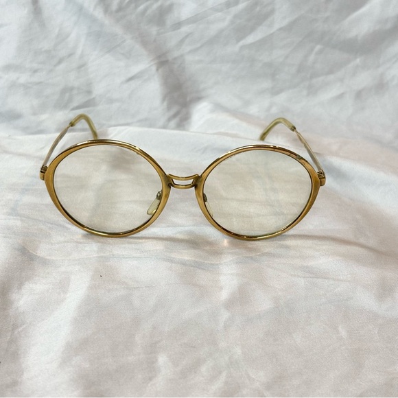 Vintage 60s‎ 70s Riviera Gold Frame Eyeglasses Round Gold Rimmed Frames Only main image 8